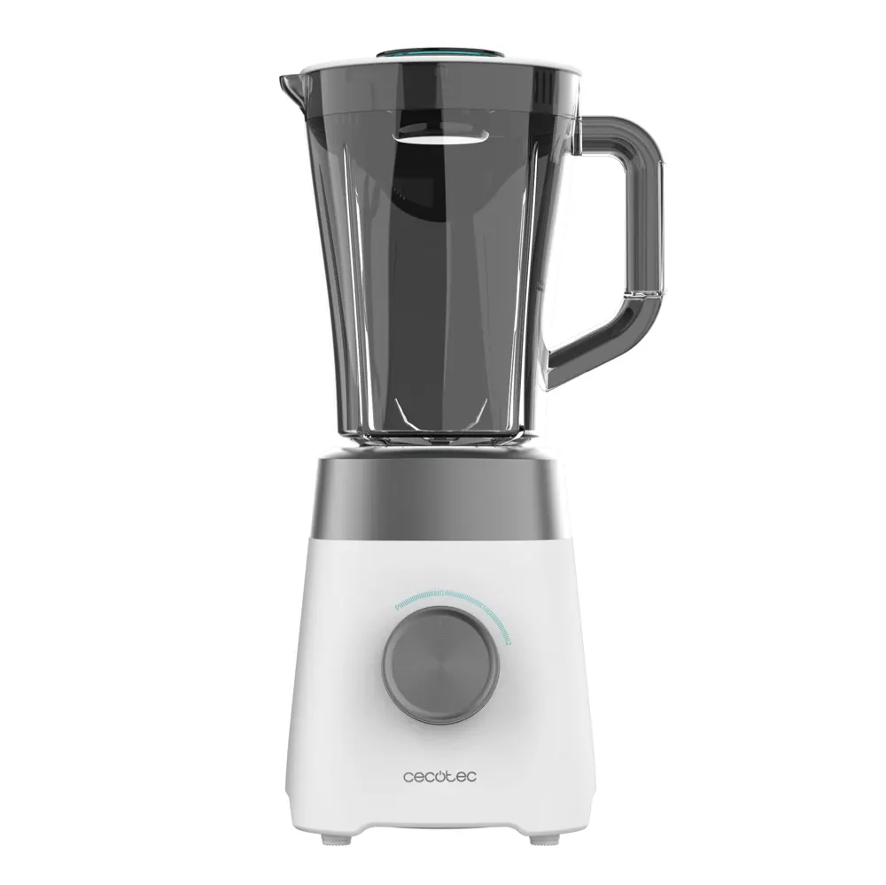 Cecotec Batidora de Vaso con Jarra de 1,5L Power Black Titanium 1300MAX W Pro. 1300W Potencia Máxima, 20000RPM, Cuchillas 4 Hojas de Titanio, 2 Velocidades + Función Pulse, Pica Hielo Fácil