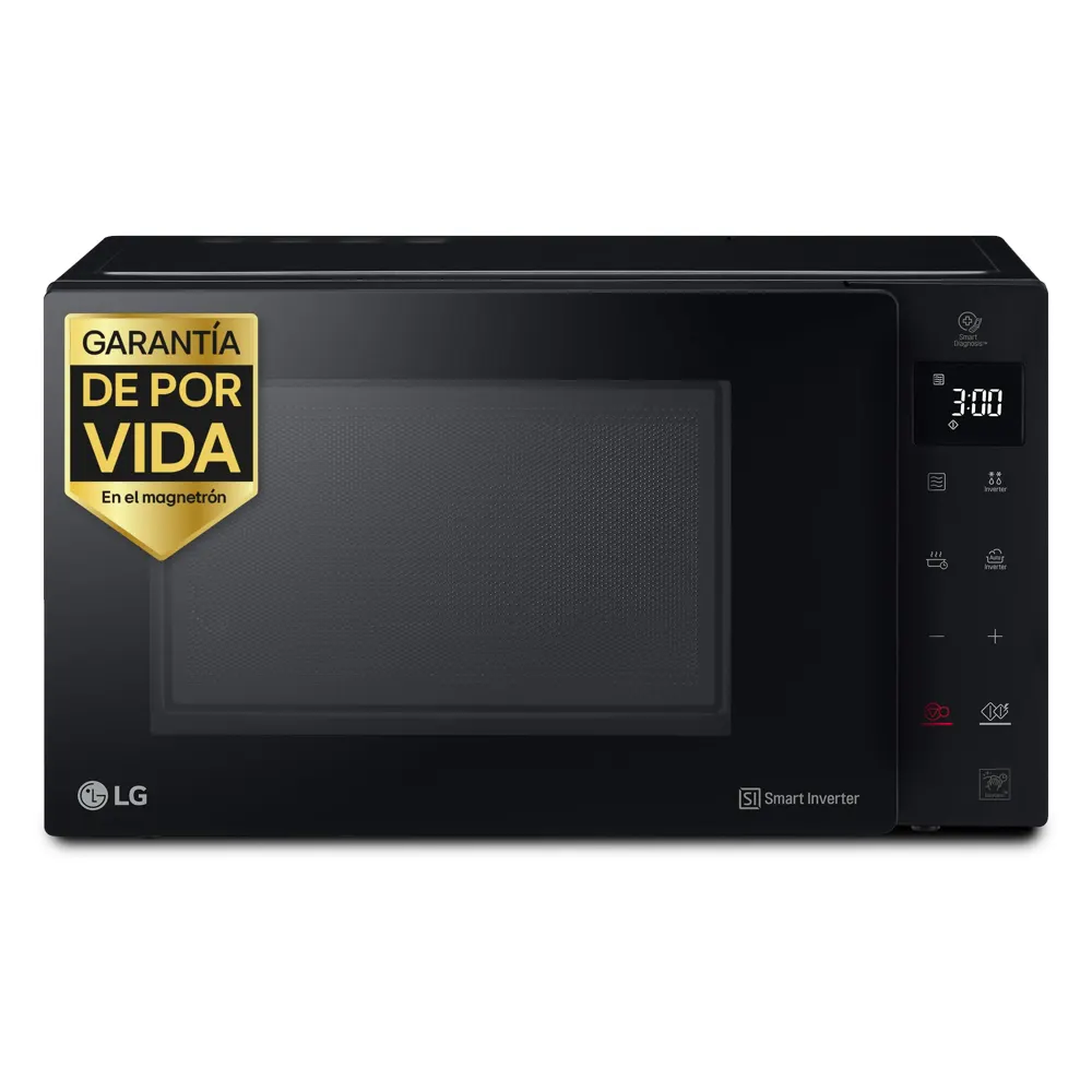 LG MH6535GIS - Microondas con Grill NeoChef, Capacidad 25 L, 1000 W, Smart Inverter, Panel Táctil LED, EasyClean, Cocción Uniforme y Bloqueo Infantil, Negro