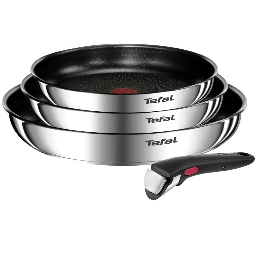 Tefal Ingenio Emotion - Juego de 3 Sartenes, Acero inoxidable