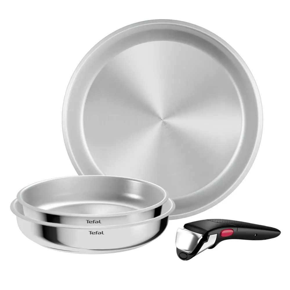 Tefal Ingenio Comfort Max - Juego de 3 Sartenes, Sin antiadherente